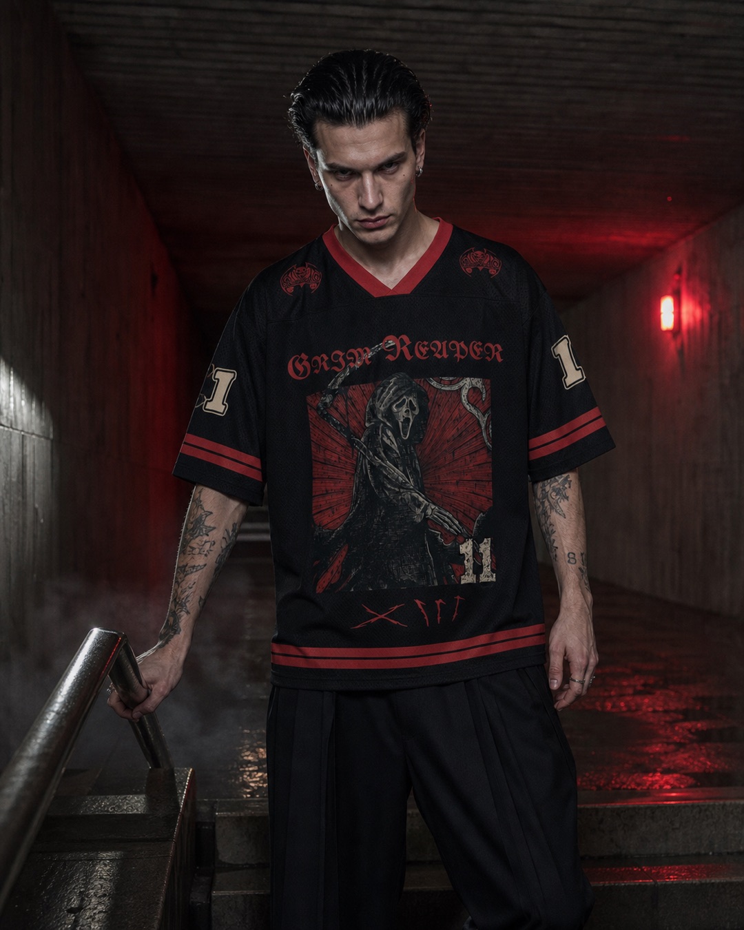 Grim Reaper Jersey Mesh Jersey — Paradoxworn studio model styling concept