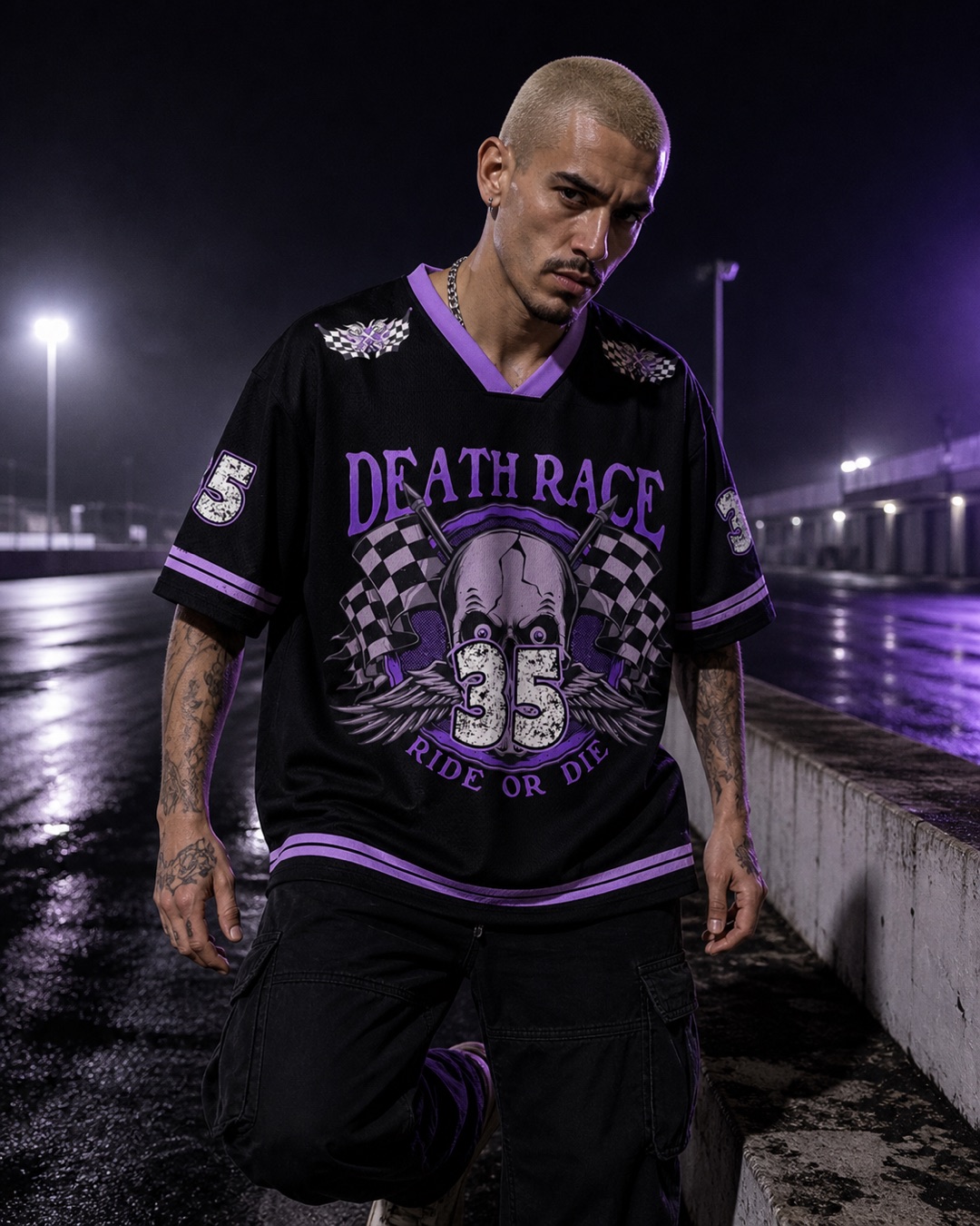 Death Race 35 — Ride or Die Mesh Jersey — Paradoxworn studio model styling concept