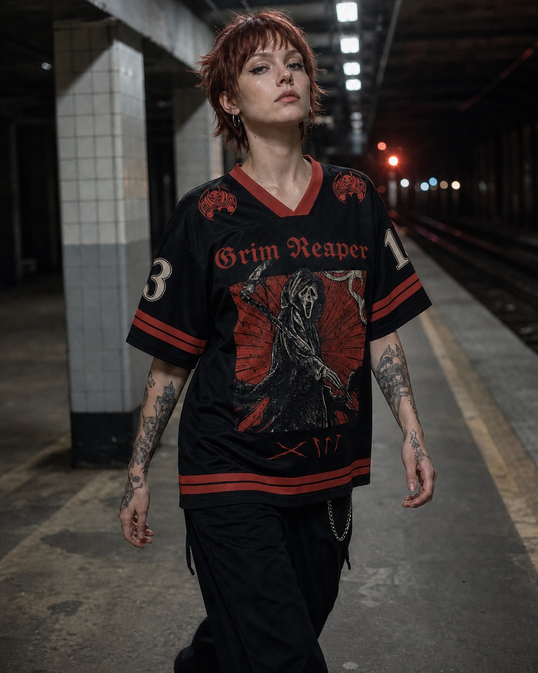 Grim Reaper Jersey Mesh Jersey — Paradoxworn studio model styling concept