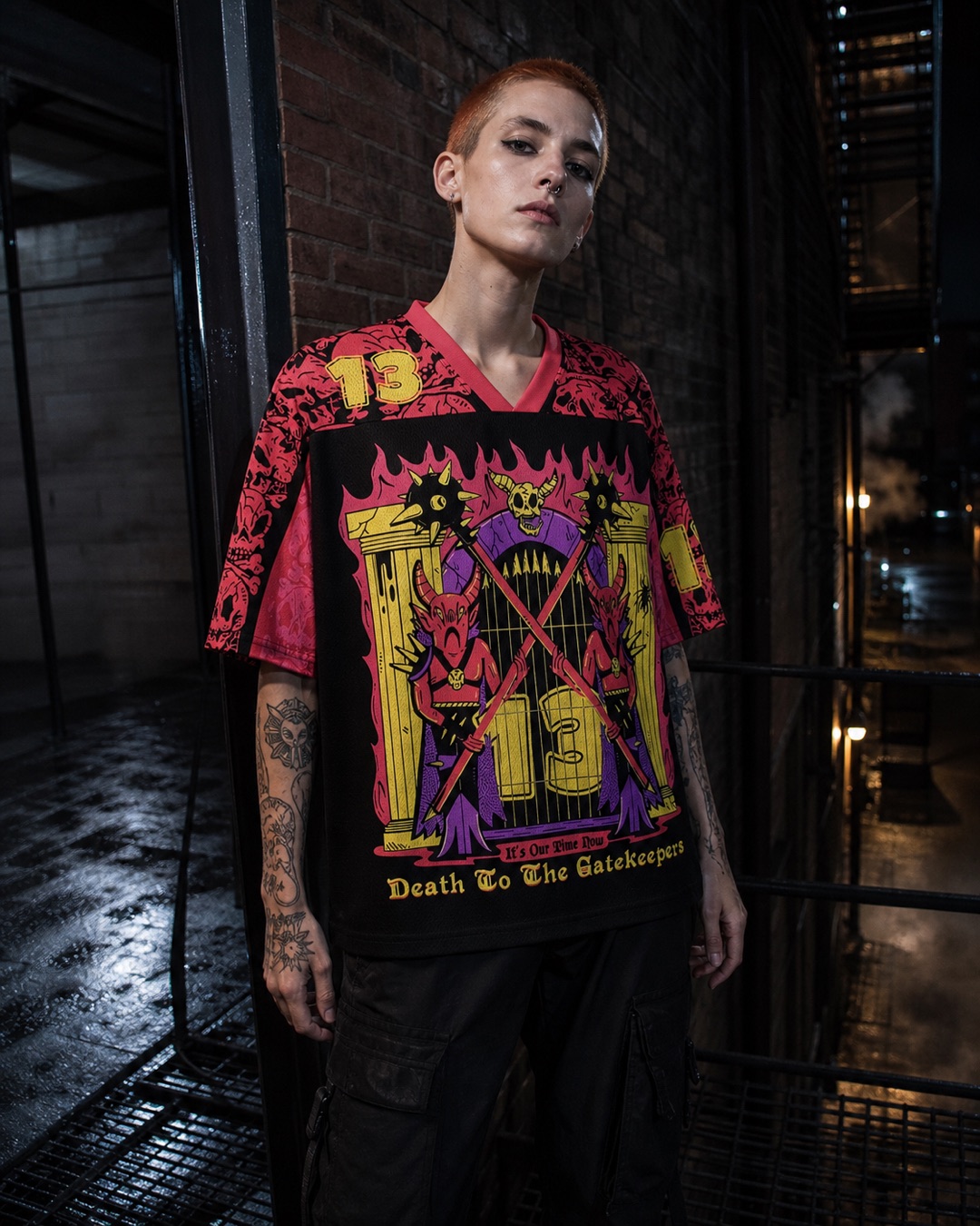 Dead End DJs Mesh Jersey — Paradoxworn studio model styling concept