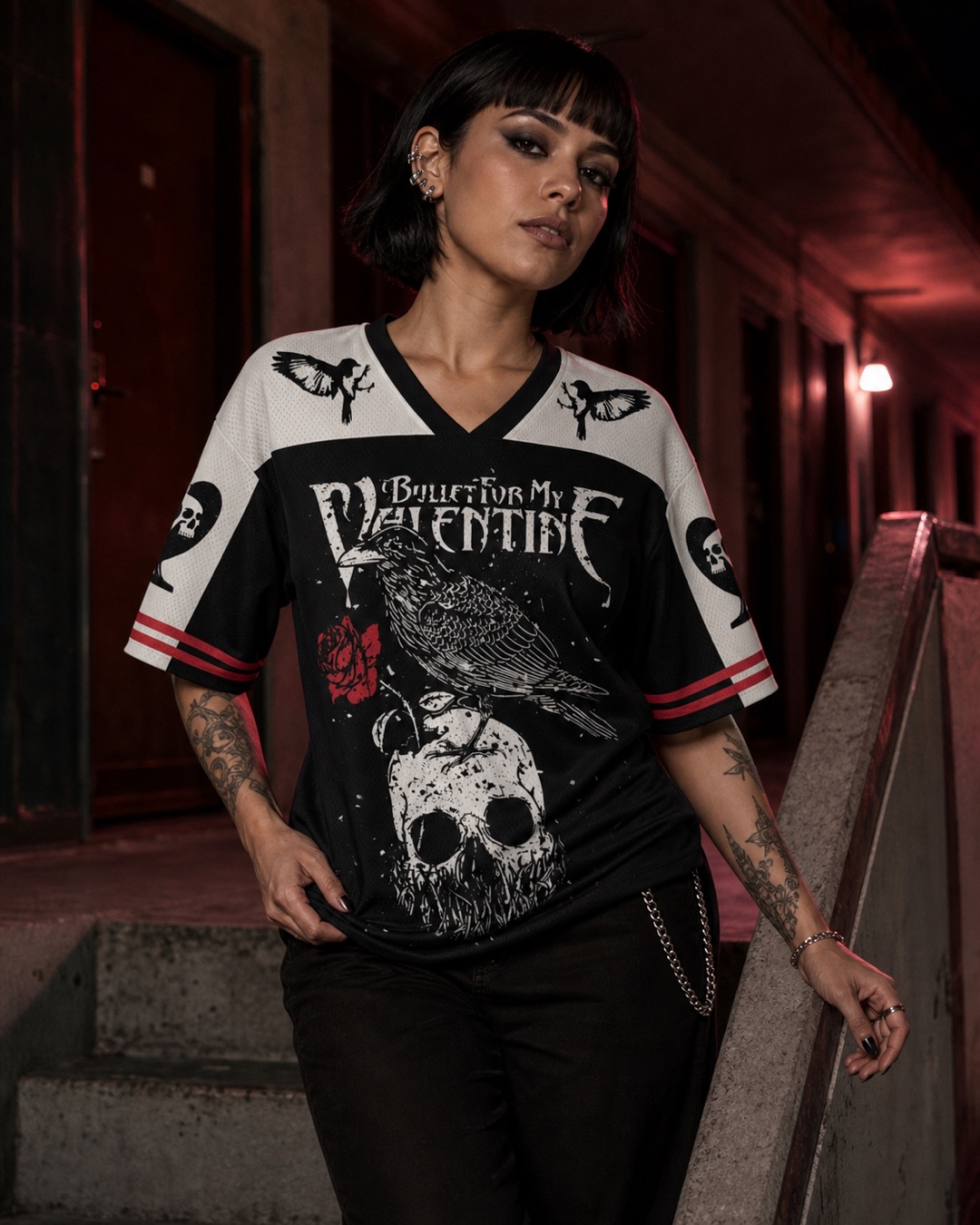Raven Valentine Mesh Jersey — Paradoxworn studio model styling concept