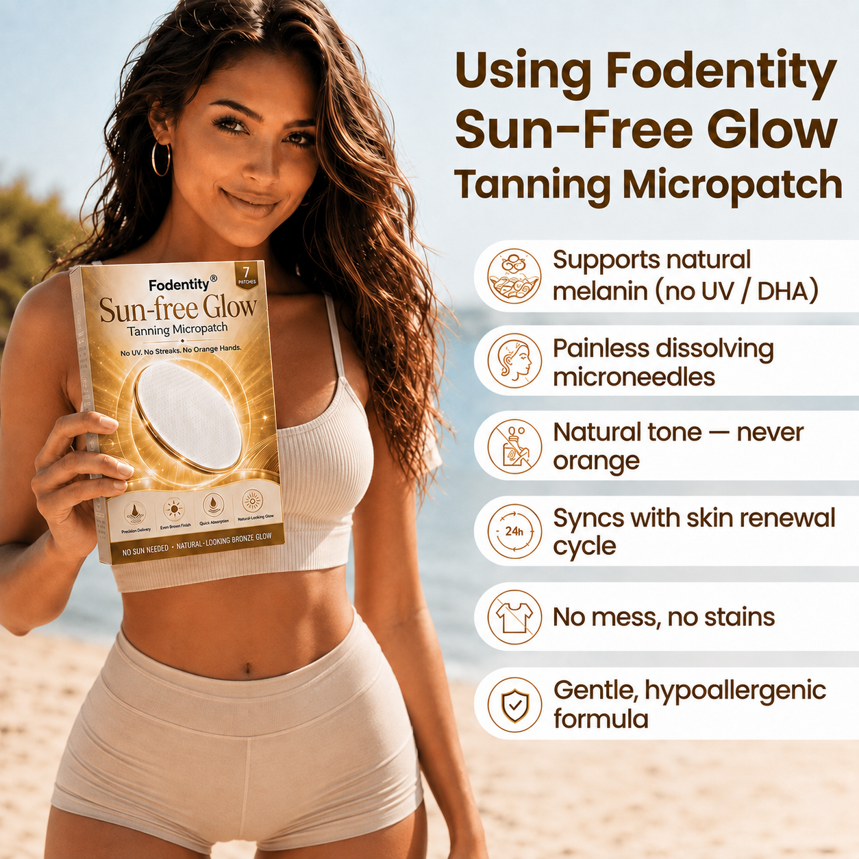 Fodentity® Sun-Free Glow Tanning Micropatch Patches