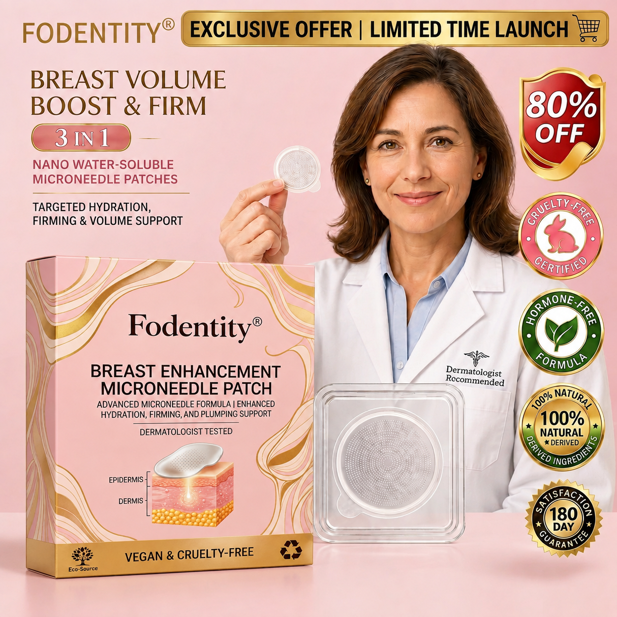 💥Fodentity® 👩‍⚕️ Targeted Breast Enhancement Advanced Nano Microneedle Patch💃 👩‍⚕️