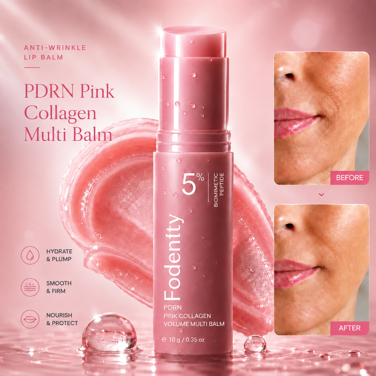 🔥LAST DAY 60% OFF🔥Fodentity®Labs Korean Pink Collagen Volume Multi Balm