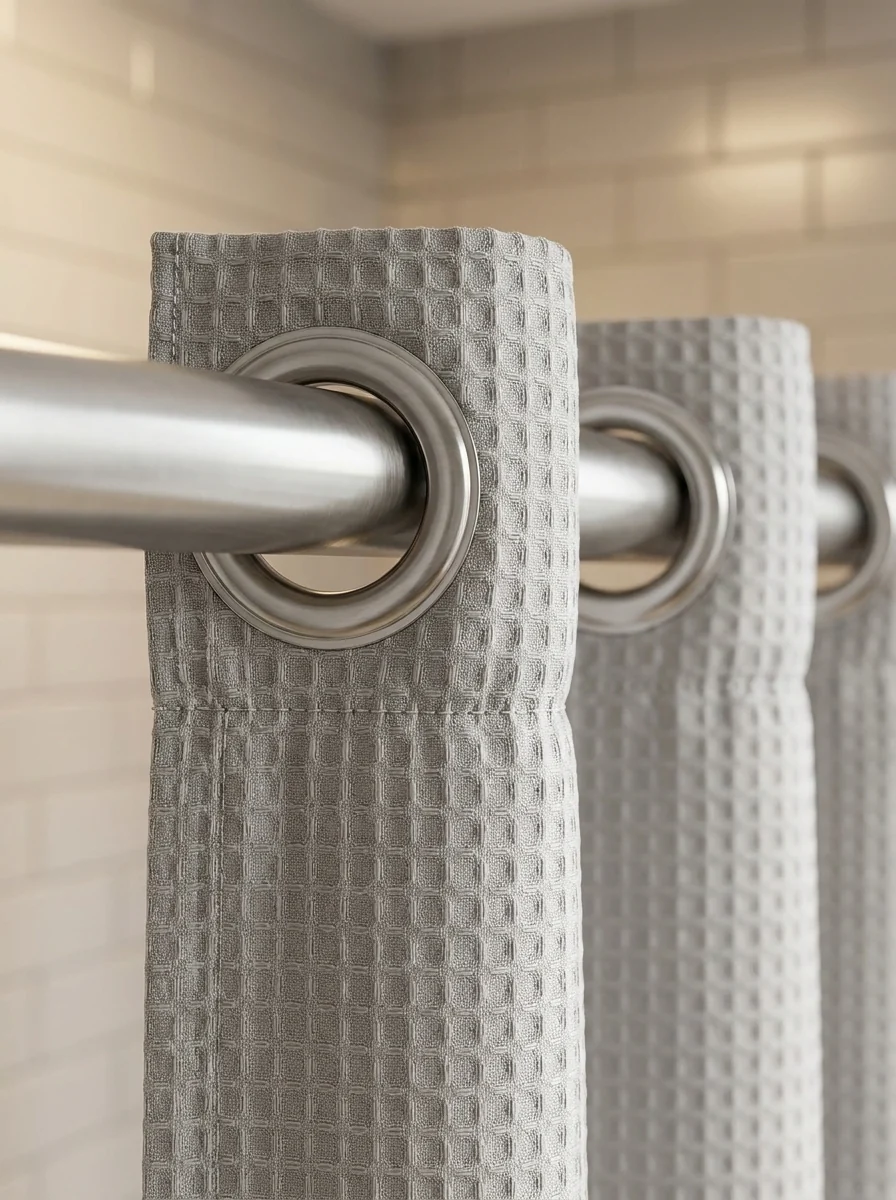 🔥🚿Waterproof and mildew-resistant No Hook Shower Curtain with Snap in Liner