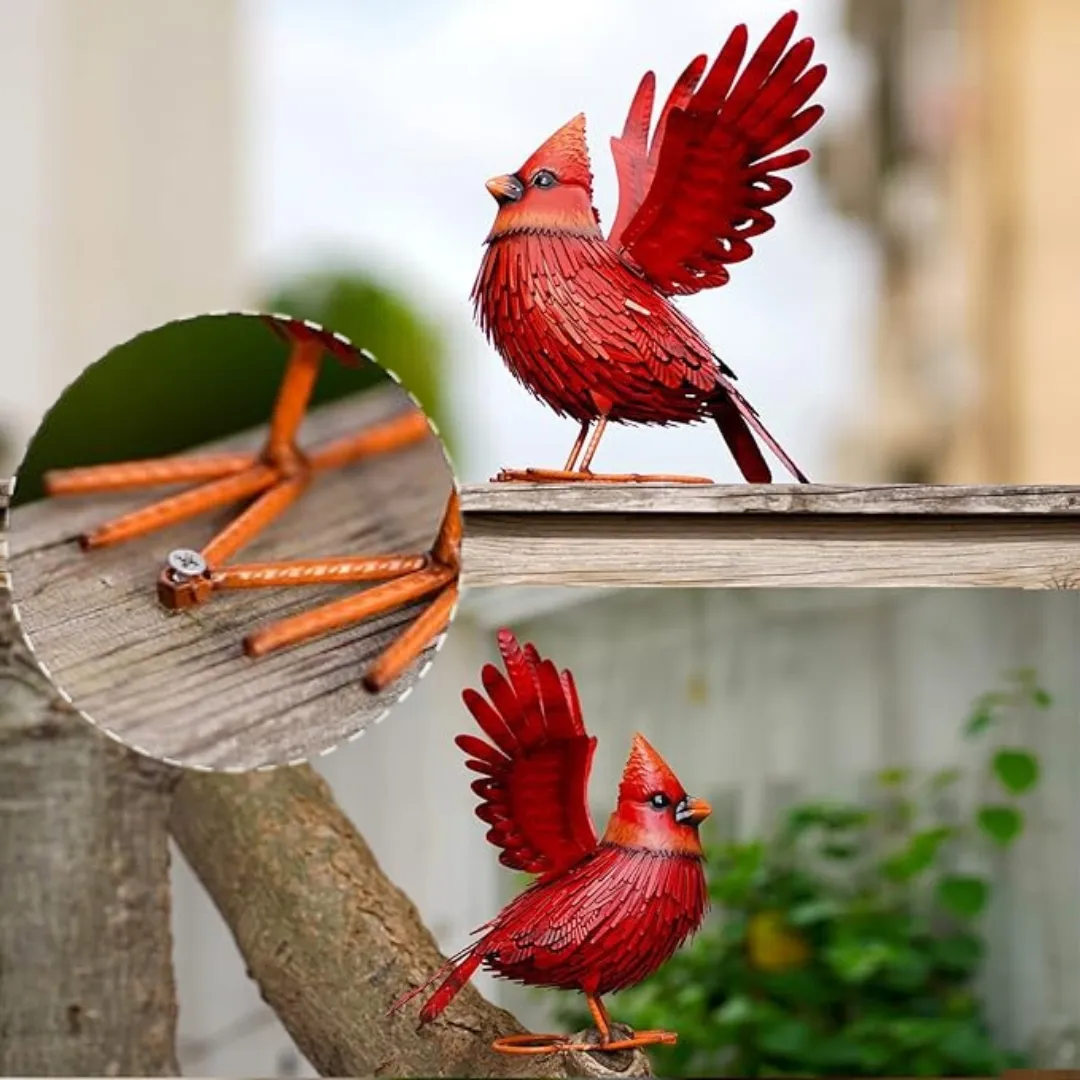 Handcrafted 3D Cardinal Metal Statue | Metal Art | Hand Painted Art