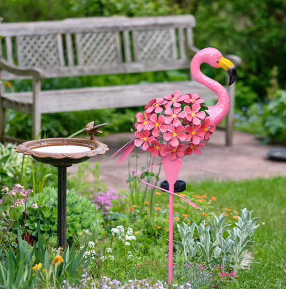 Flamingo Solar Light | Metal Art | Hand Painted Art