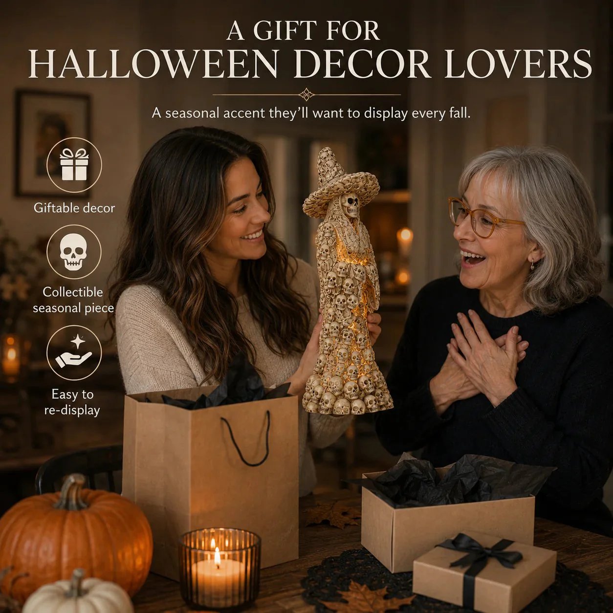 🔥HOT SALE🔥🔥Flash Sale 50% OFF-Skeleton Witch Ornament Halloween🎃