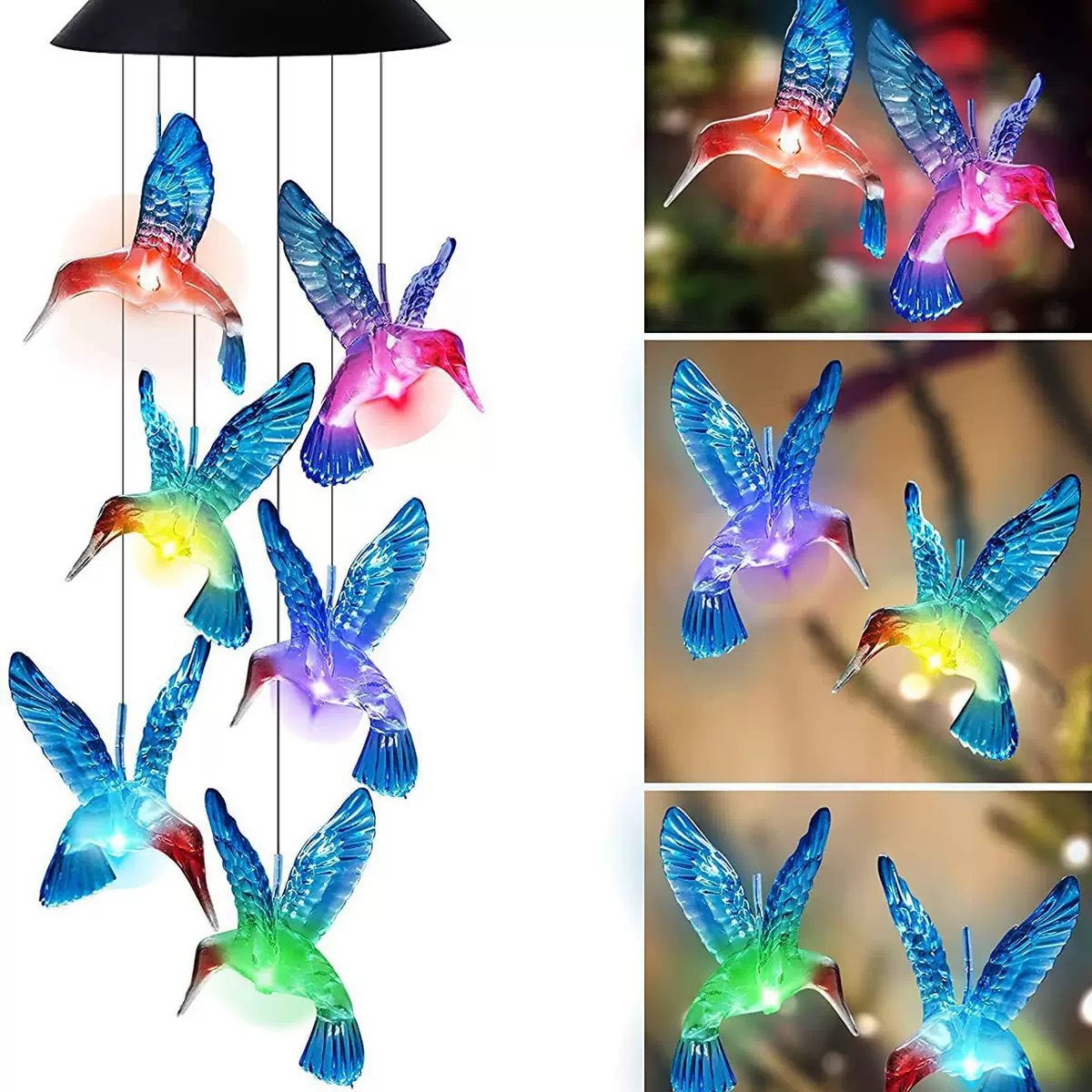 🔥2026 BEST GIFT TO FAMILY🔥Colorful LED Solar-Powered Light Wind Chimes