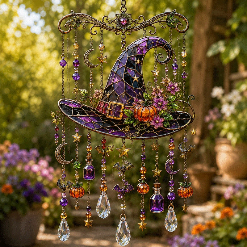 🎃Halloween Glass Suncatcher Wind Chime