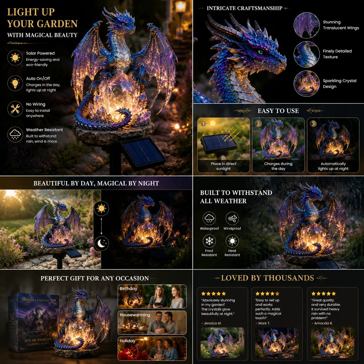 TODAY'S SPECIAL OFFER-50% OFF🔥 SOLAR DRAGON CRYSTAL GARDEN LIGHT HALLOWEEN
