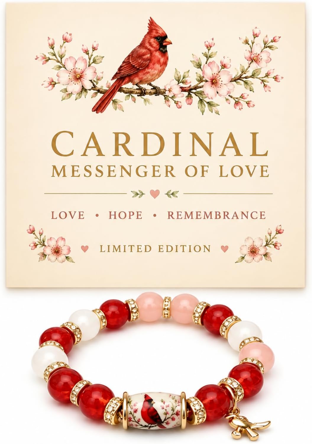 2026 Edition Hummingbird Bracelet For Women, Spring Garden Beaded Stretch Love Peace New Beginnings Blessing Jewelry Gift