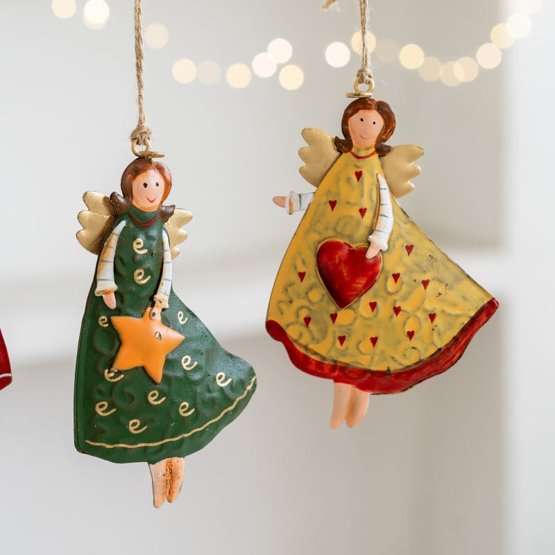 Retro Iron Art Christmas Angel Decoration