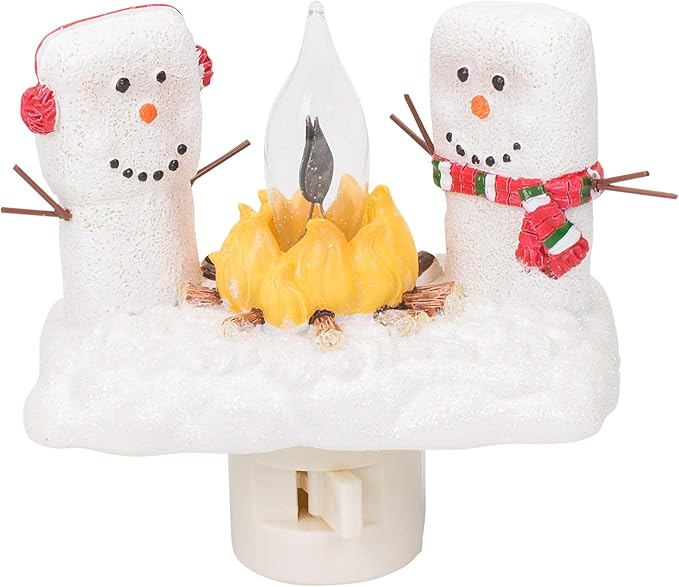 Christmas Snowman Night Light with Flame Effect | Resin Art | Hand Painted Art