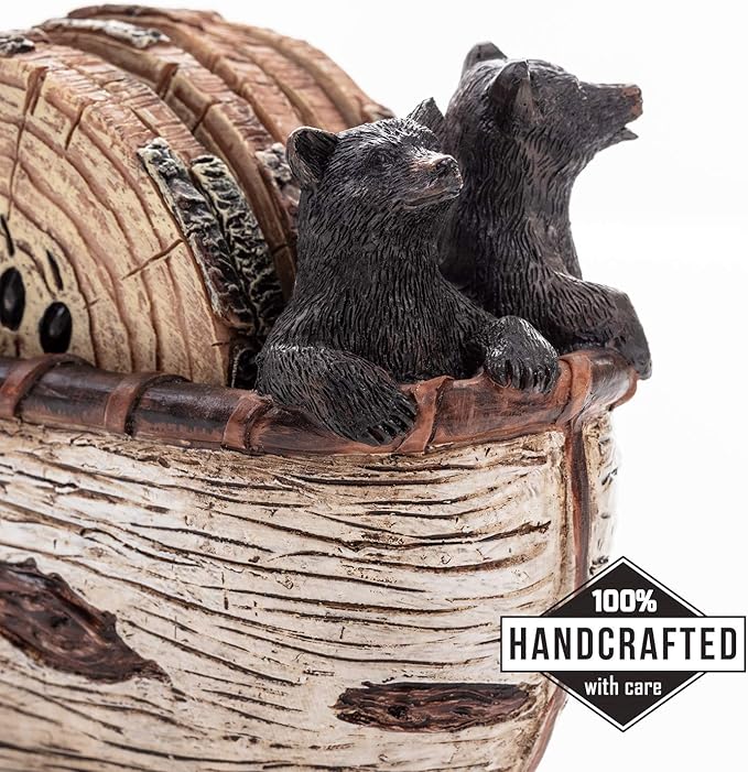 Handmade Canoe and Bear Coasters | Hand Painted Art