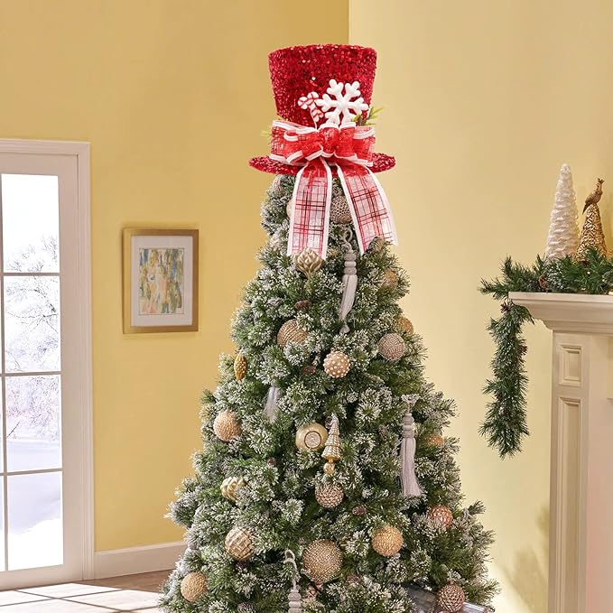 🎄 Handcrafted Christmas Tree Topper Hat - Tree Decorations & The Perfect Gift 🎁