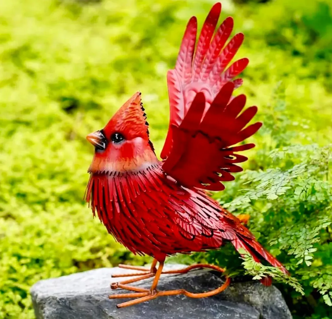 Handcrafted 3D Cardinal Metal Statue | Metal Art | Hand Painted Art