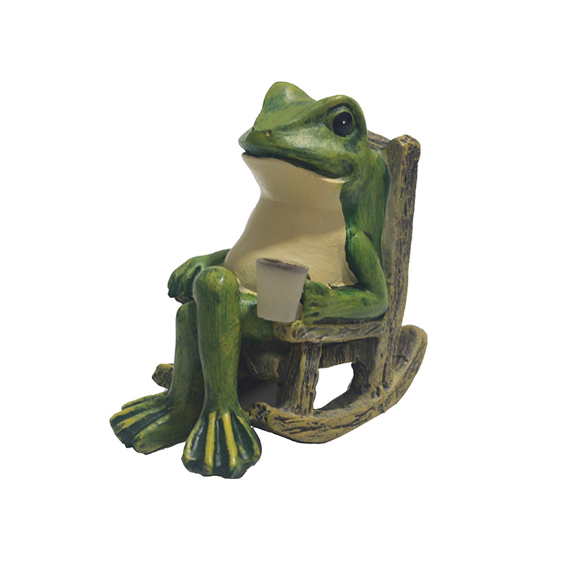 Miniature Frog Garden Statue | Hand Painted Art | Christmas Gift