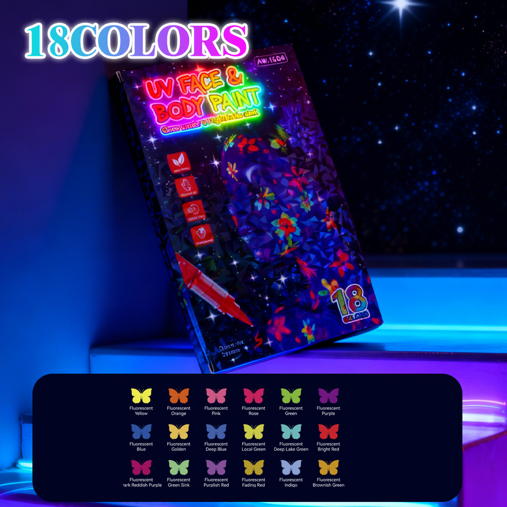 🥳2026 HOT SALE💞🎃Halloween Glow Face and Body Paint Markers Set