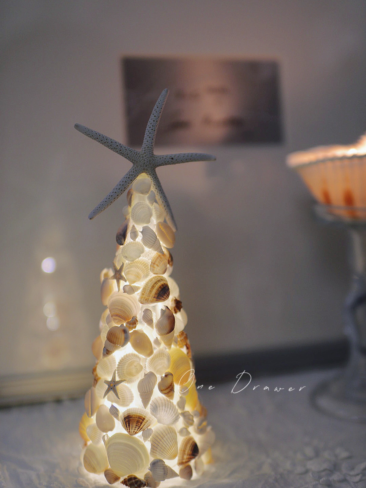 Seashell Christmas Tree with LED Lights | Beach Christmas Decoration