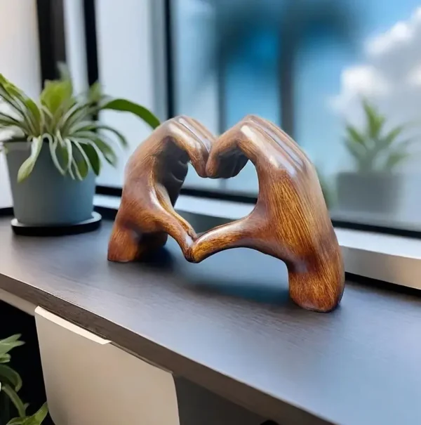 💕Heart Shaped Statue | Wooden Art | Handmade