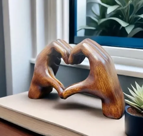 💕Heart Shaped Statue | Wooden Art | Handmade