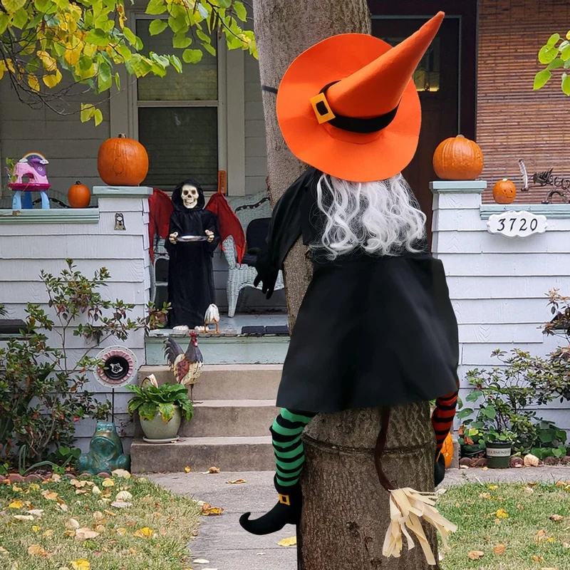 🎩Flying Witch Halloween Decoration - Witch Crashes into Tree
