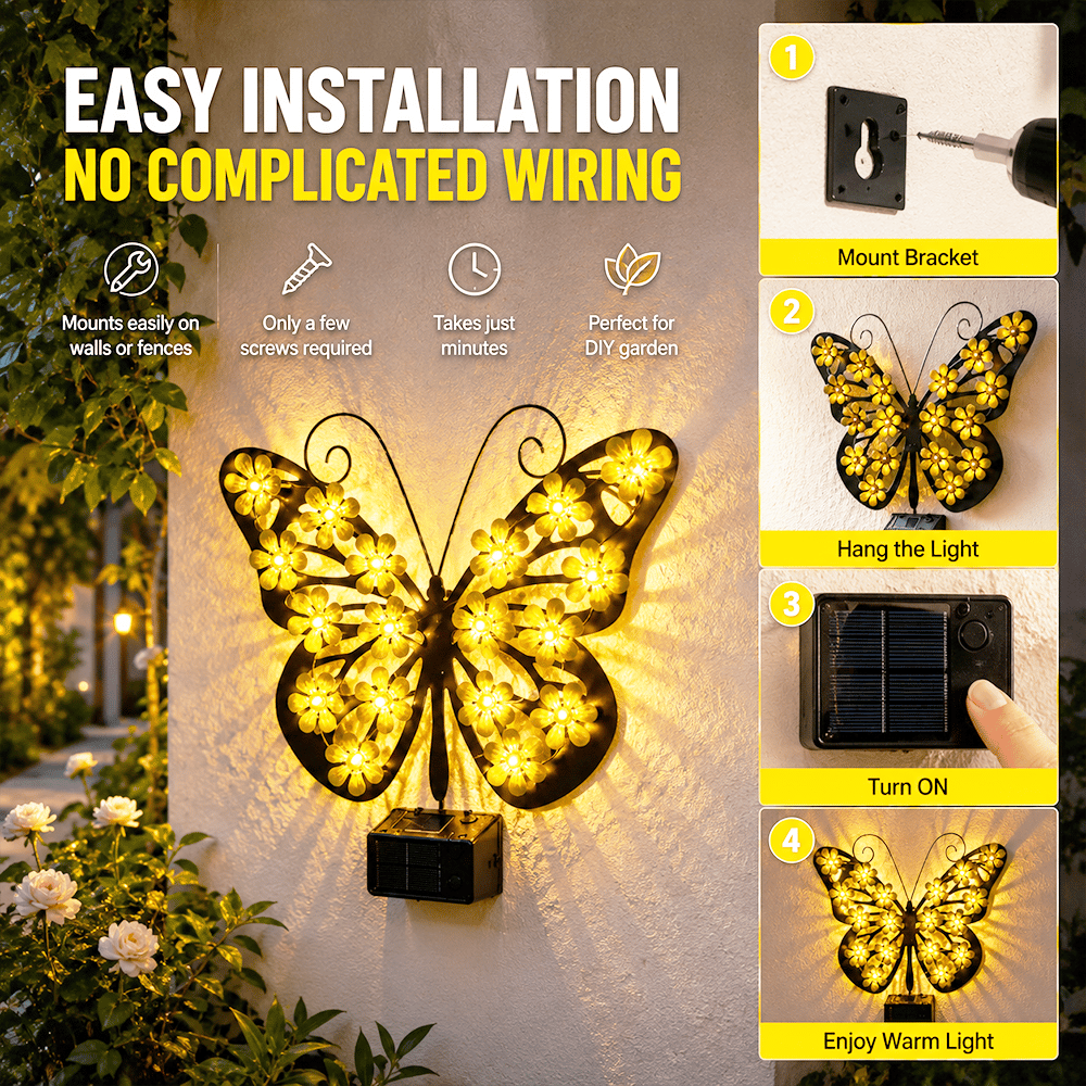🦋Beautiful Solar Metal Butterfly Garden Light☀️