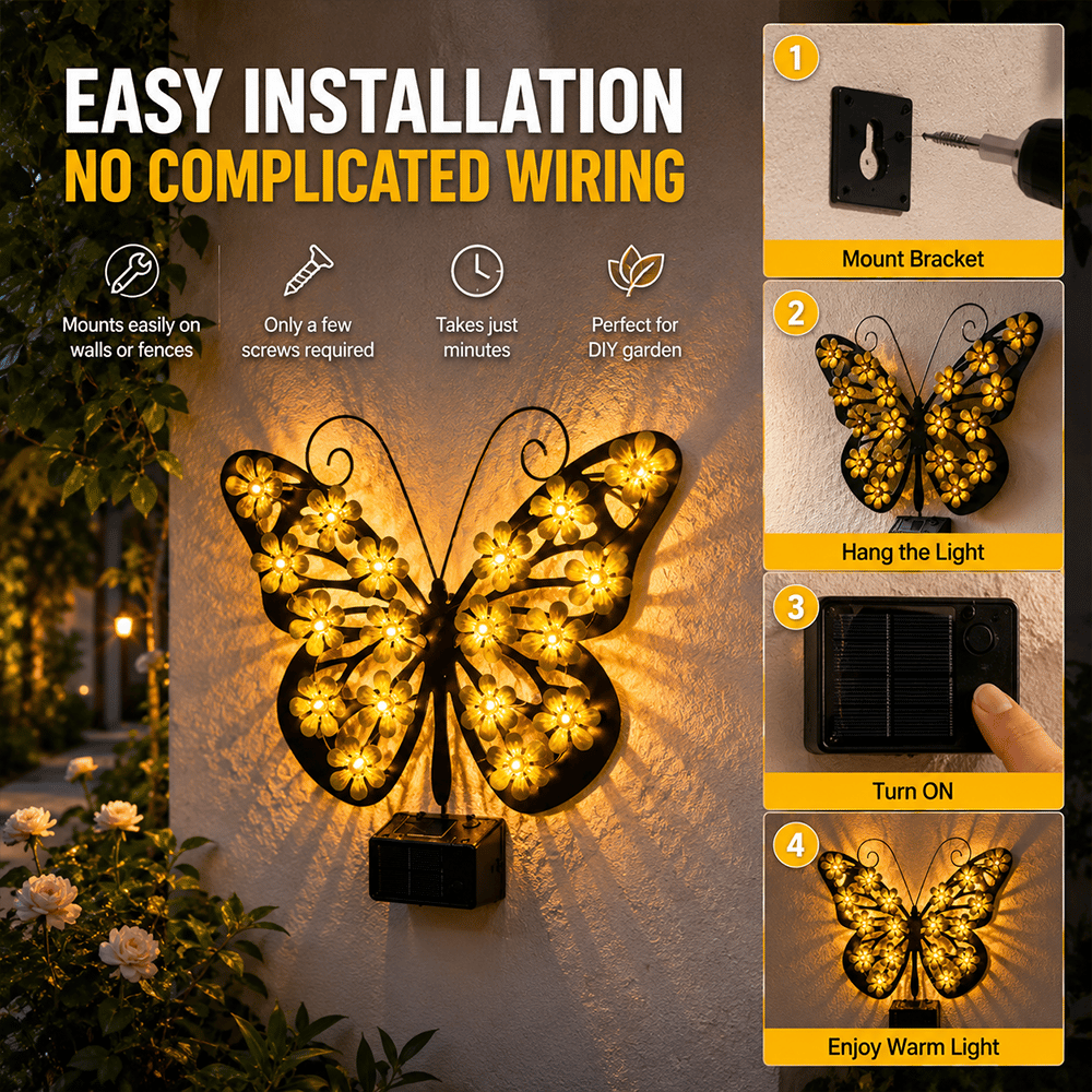 🦋Beautiful Solar Metal Butterfly Garden Light☀️