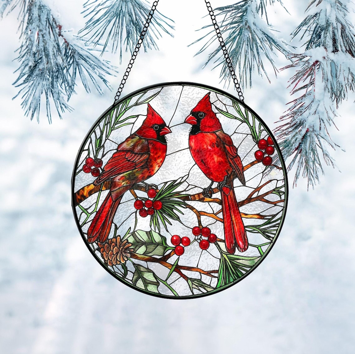 Handmade Cardinal Suncatcher | Home Decor | Holiday Gift