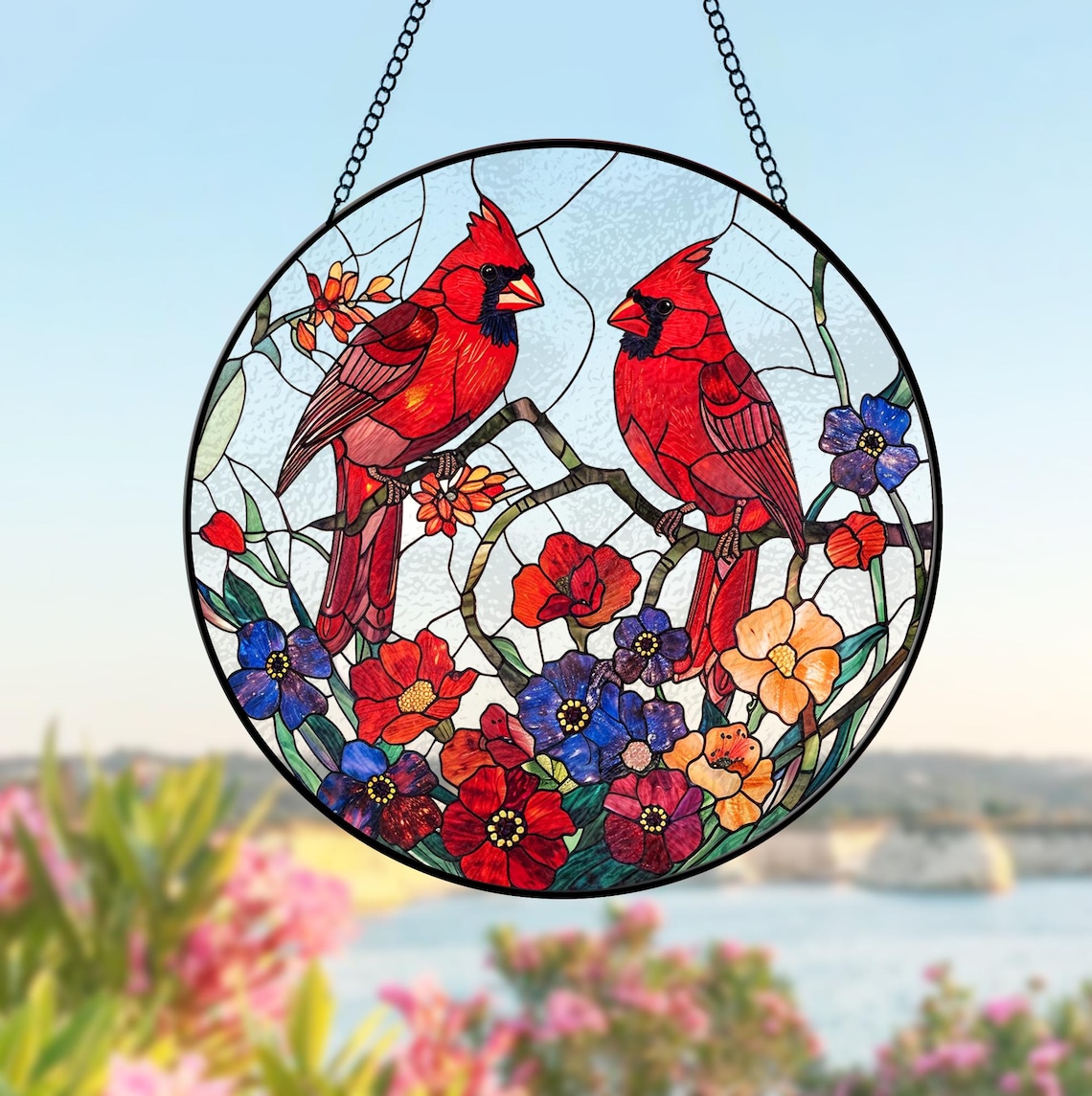 Handmade Cardinal Suncatcher | Home Decor | Holiday Gift