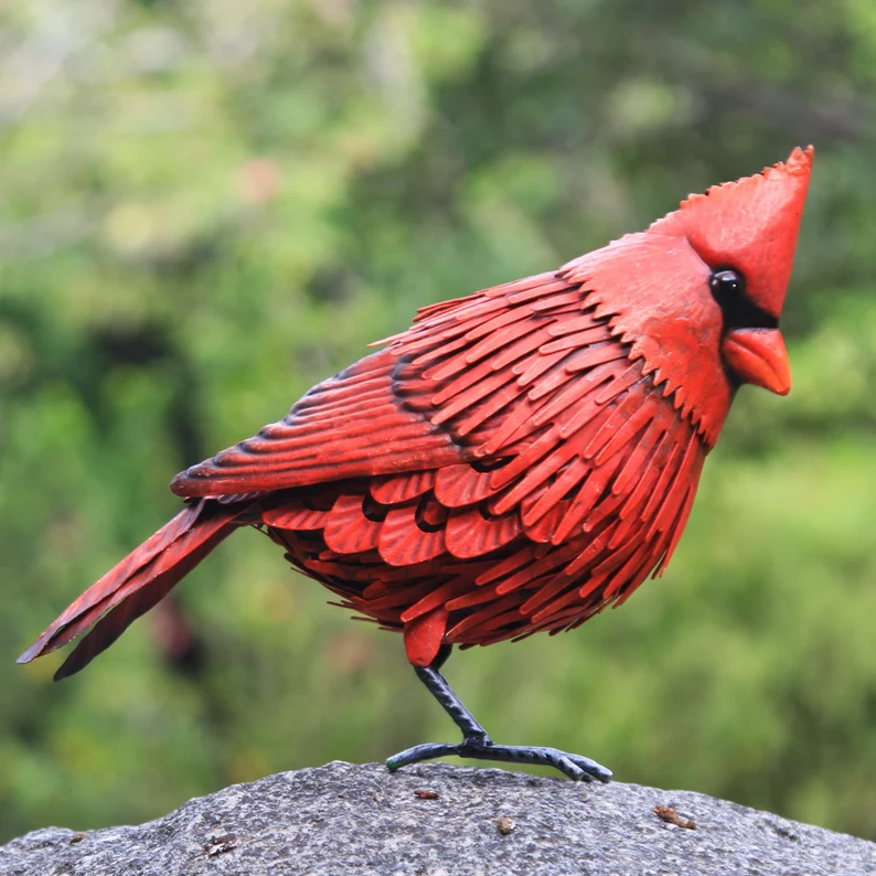 Metal Cardinal Garden Decor