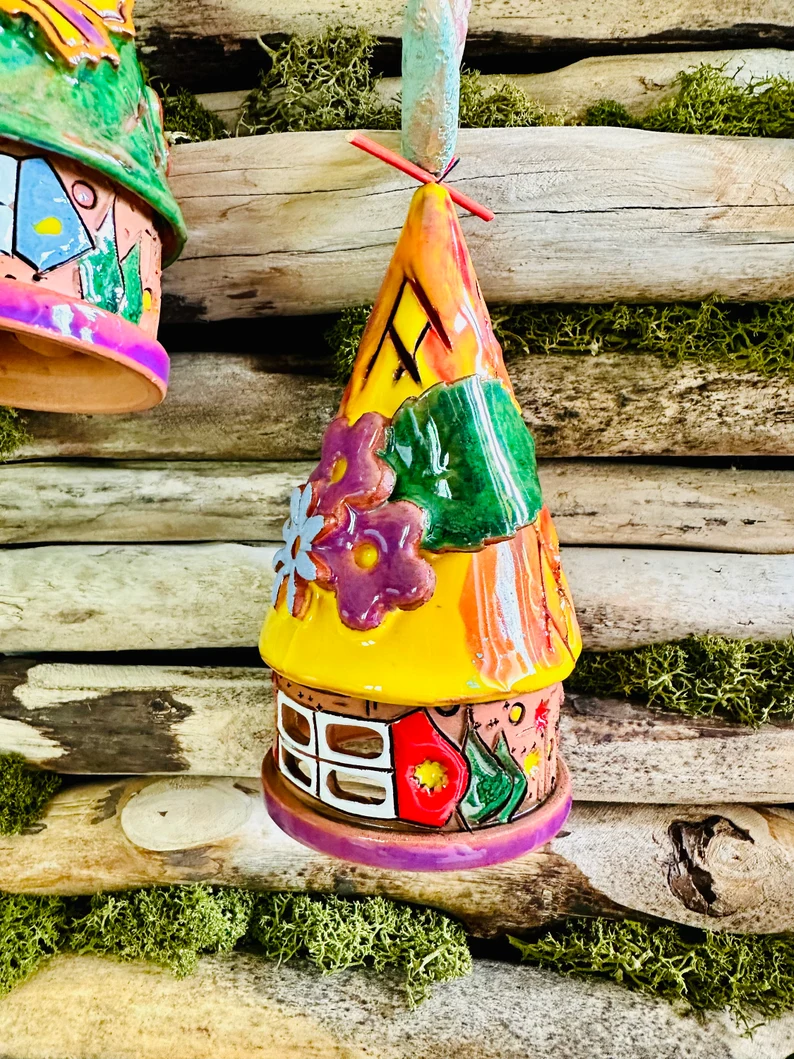 Handmade Ceramic Home Hanging Bell | Ceramic Art | Hand Painted Art