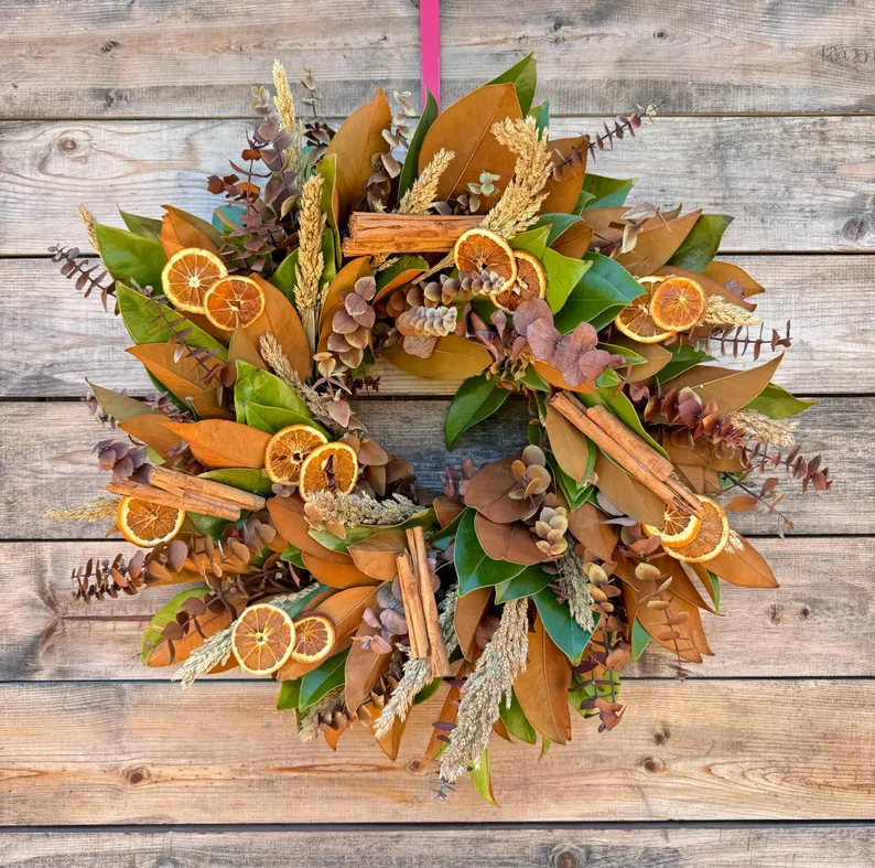 Handcrafted  Fresh Botanical Wreath | Front Door Decoration | Fall Decoration