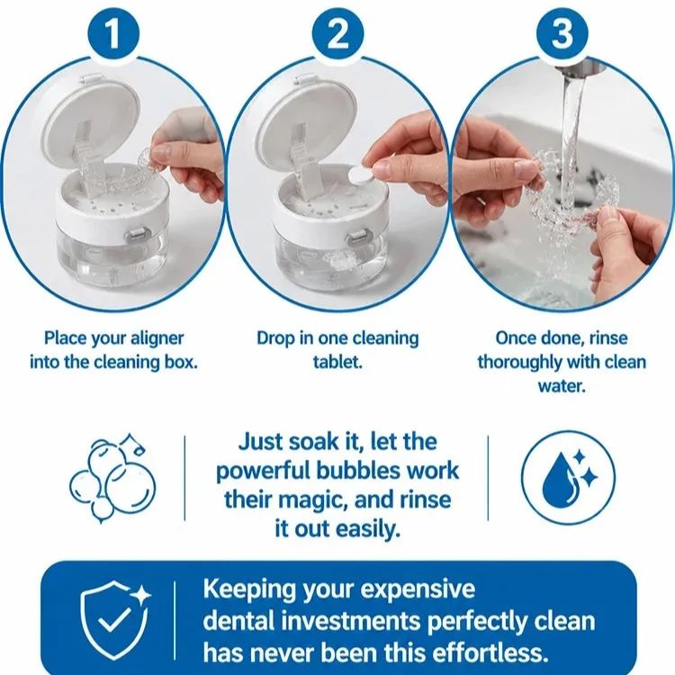 Retainer Mouth Guard Soak Container Box, Denture Bath Case with Strainer Basket