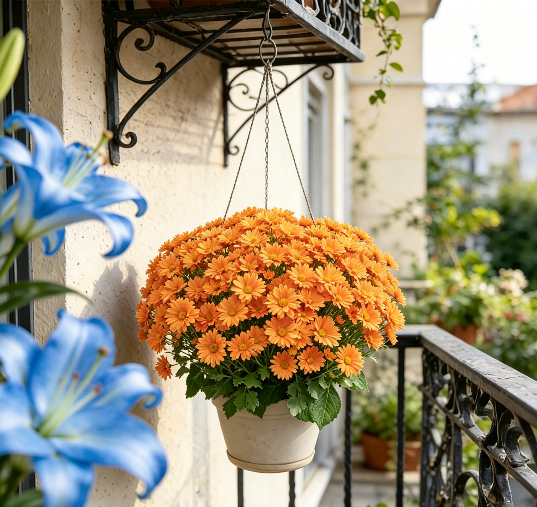 Last Day 70% OFF🌼- Artificial Outdoor Sunset Mums Flowers - UV resistant, Waterproof, Windproof