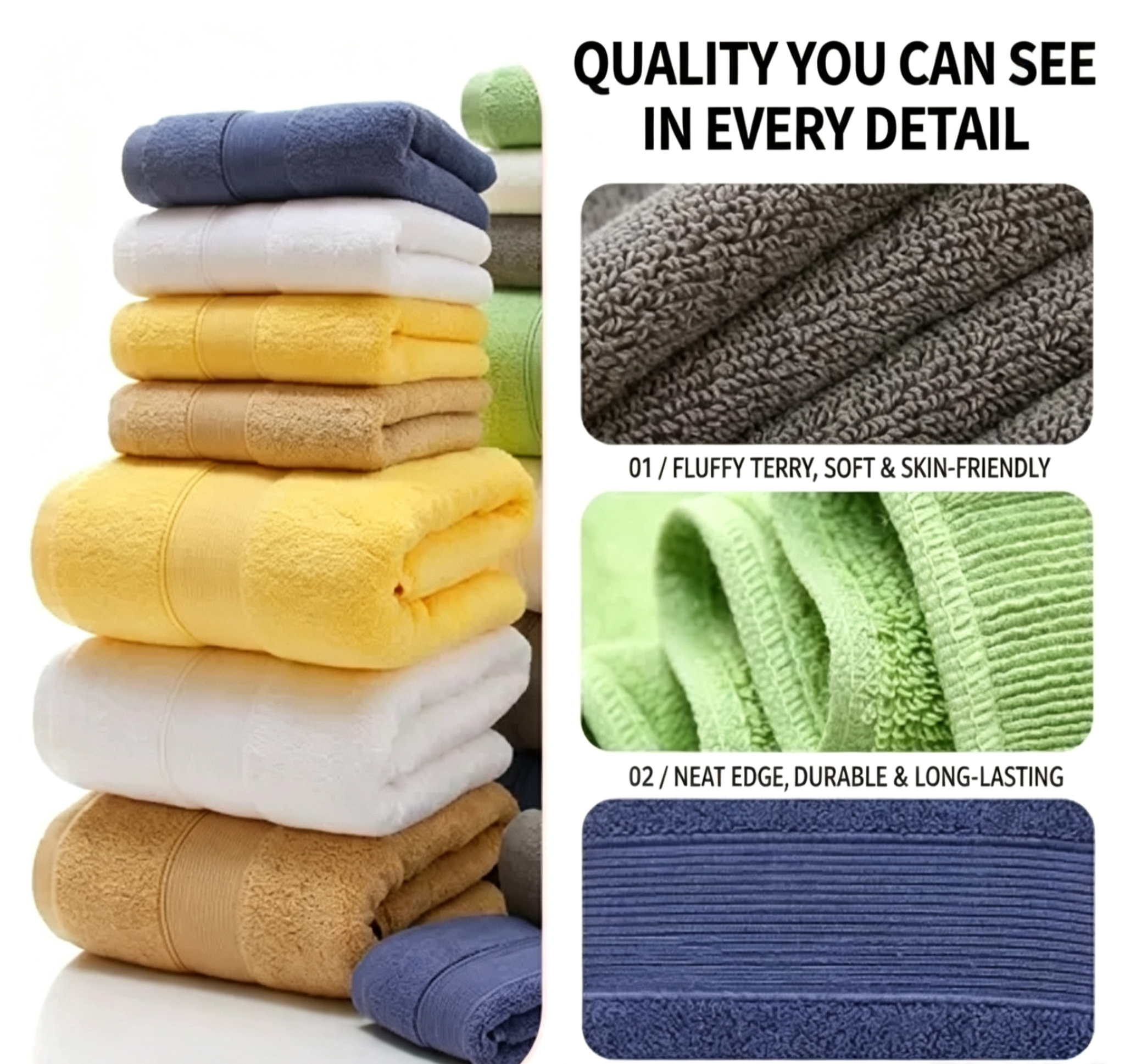 450GSM 100% Cotton Bath Towel Set