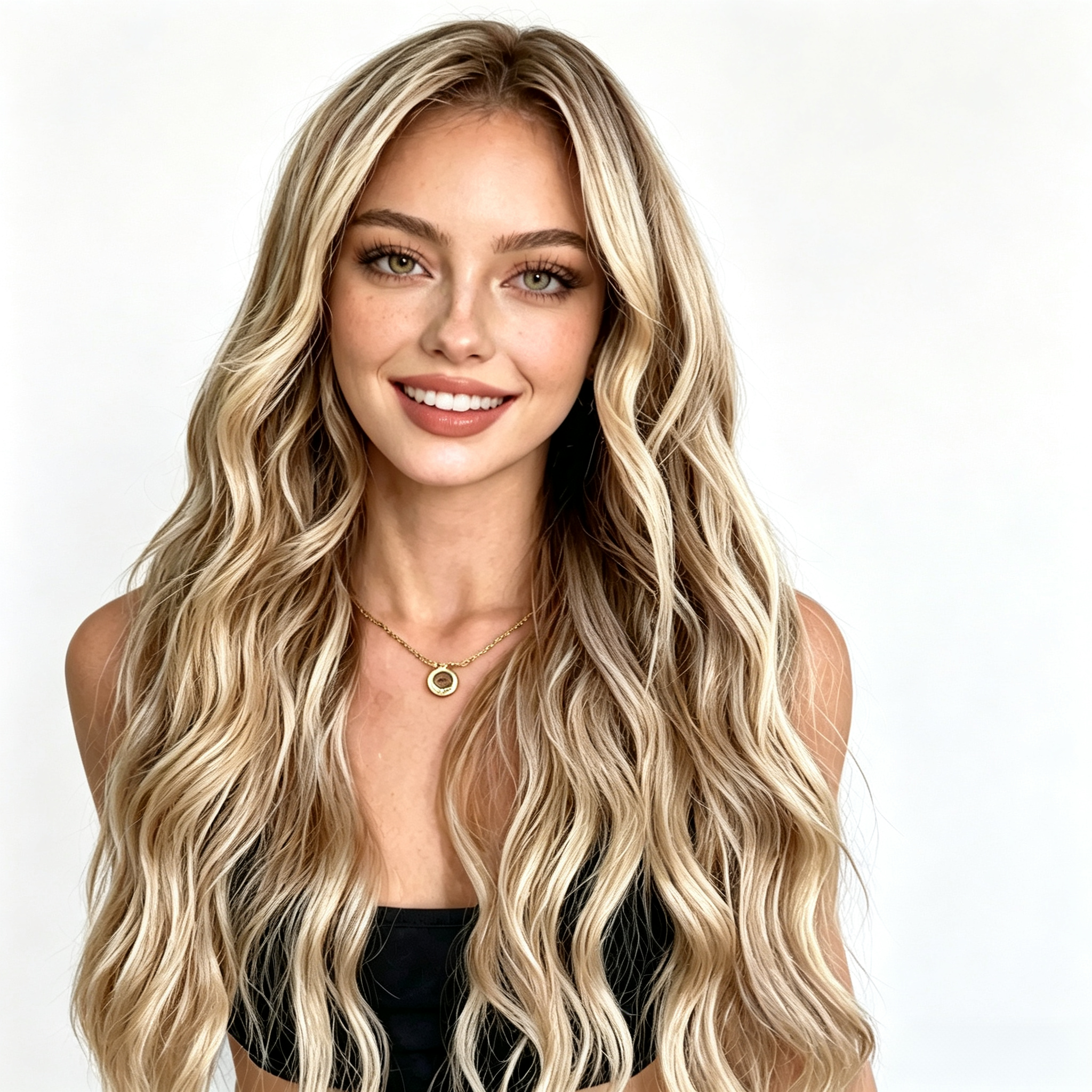 26 Inch Middle Part Long Wavy Synthetic Wig for Women, Heat Resistant Layered Curly Wig for Daily Party Halloween Cosplay