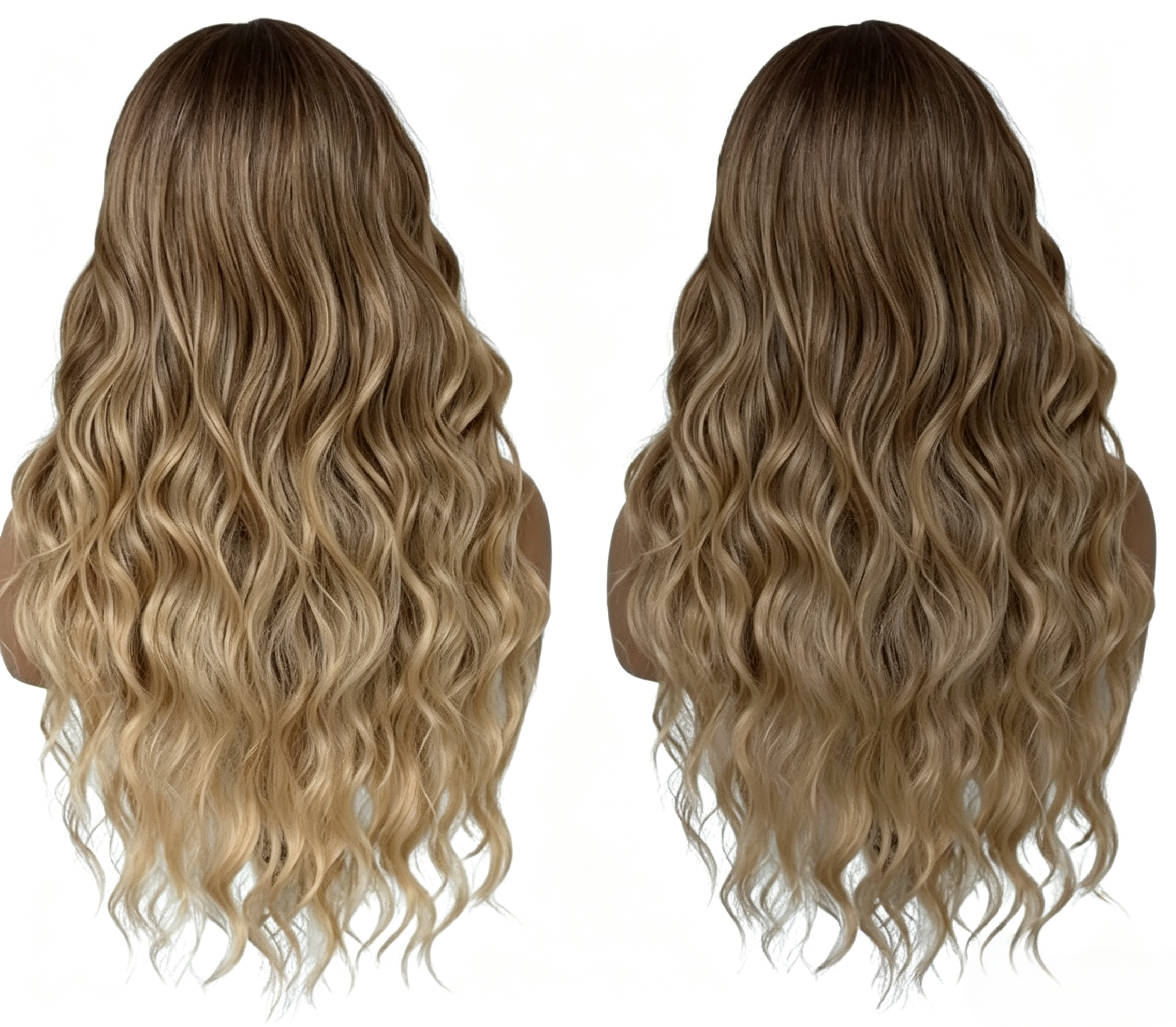 FSK Long Wavy Wig for Women,26 Inch Middle Part Layered Curly Synthetic Wig,Heat Resistant High Temperature Fiber Wigs With Multiple Colors For Daily Party Halloween Cosplay