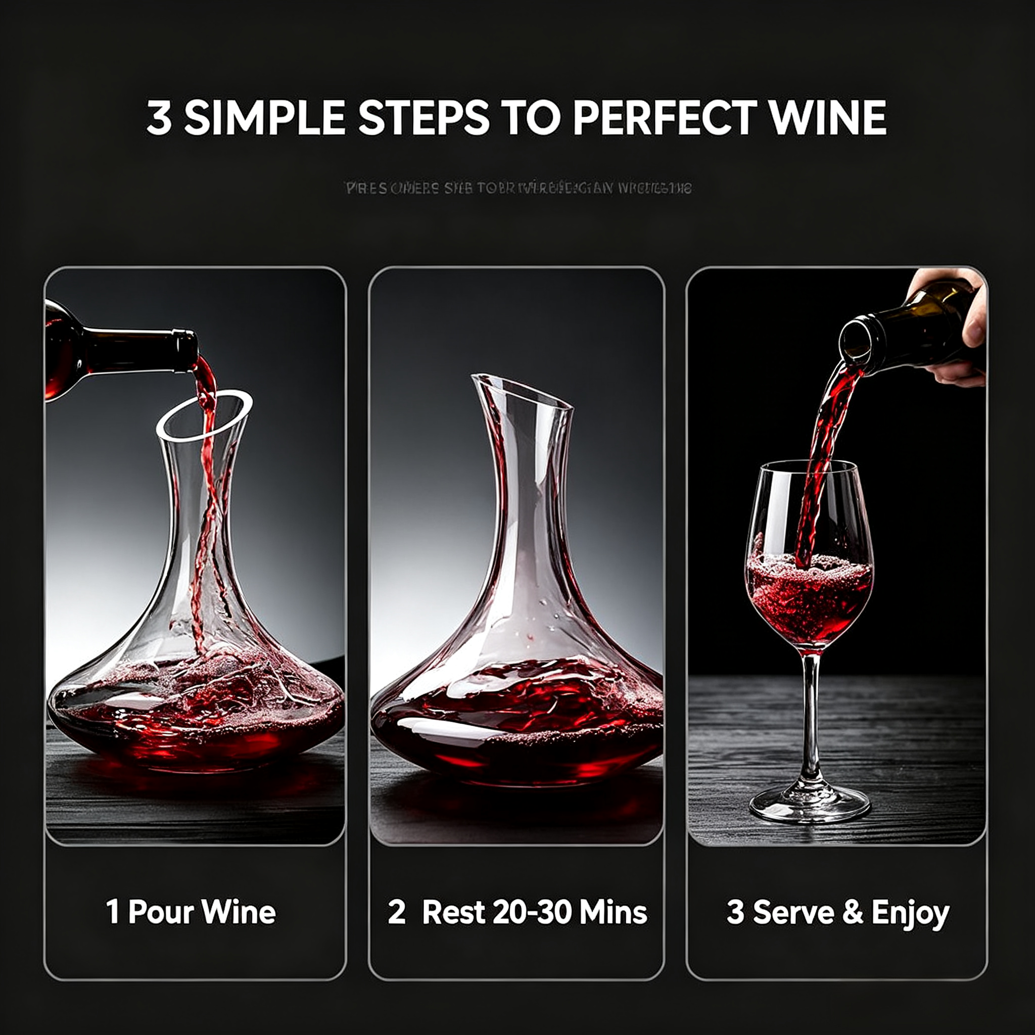 Nordic Lead-Free Crystal Wine Decanter 1000ml, Hand Blown Aerator Carafe, Custom Logo Glass Wine Pitcher for Home Bar Dinner Party Gift
