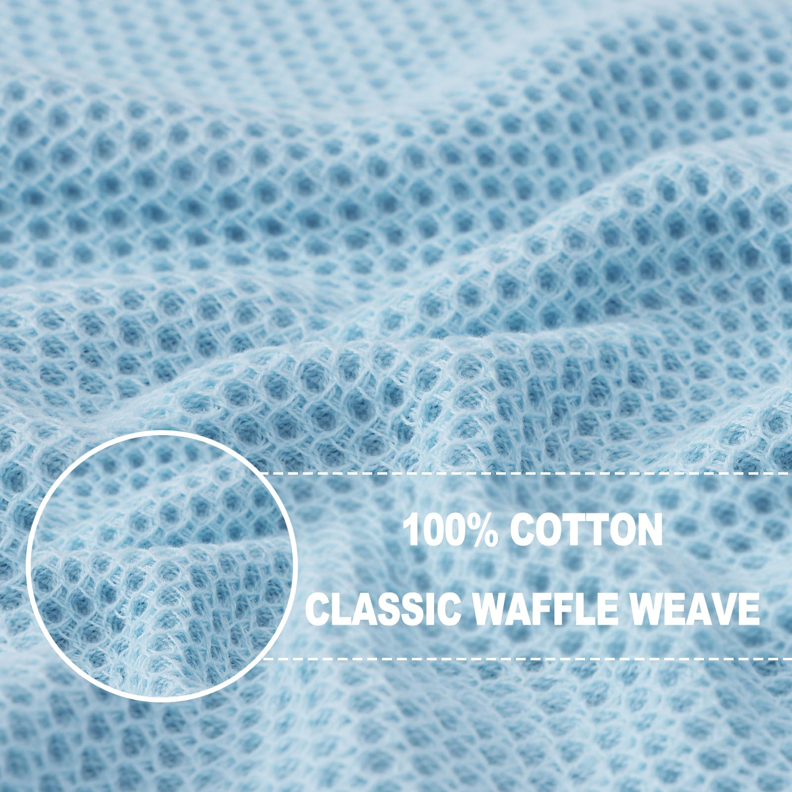6-Pack Waffle Weave Cotton Kitchen Dish Cloths, Soft Absorbent Quick Dry Towels, 12×12 in, Dark Grey