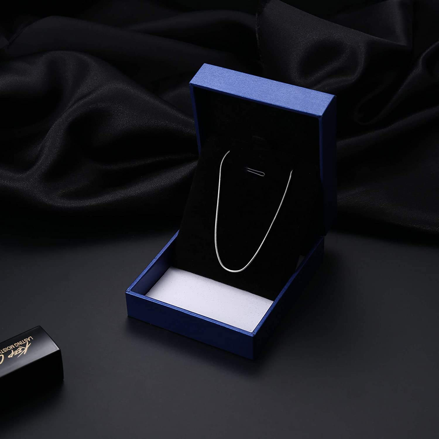 925 Sterling Silver Round Snake Chain Necklace, 1MM Rhodium Plated, Lobster Clasp, 16"-24", for Women & Men