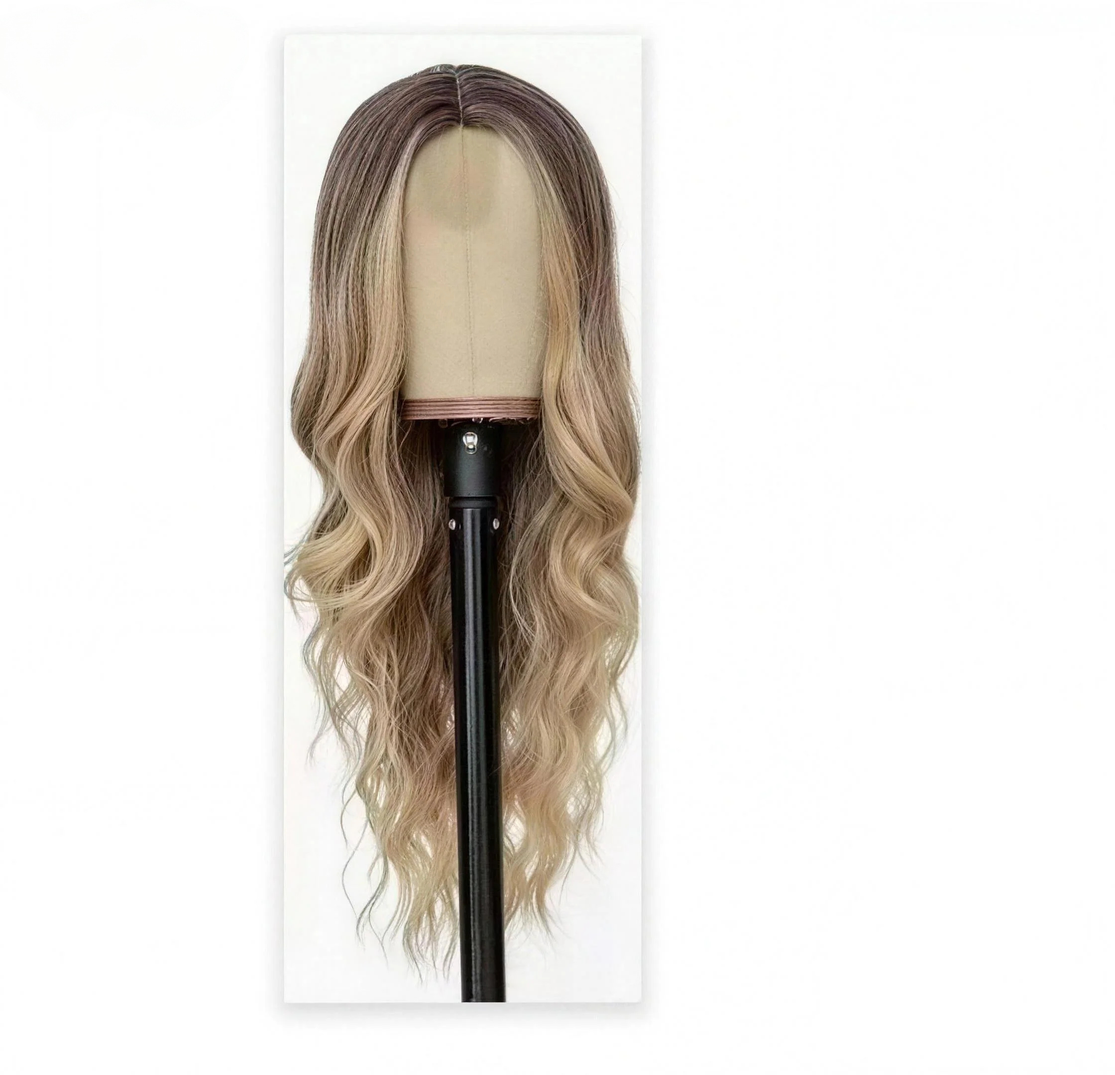 FSK Long Wavy Wig for Women,26 Inch Middle Part Layered Curly Synthetic Wig,Heat Resistant High Temperature Fiber Wigs With Multiple Colors For Daily Party Halloween Cosplay