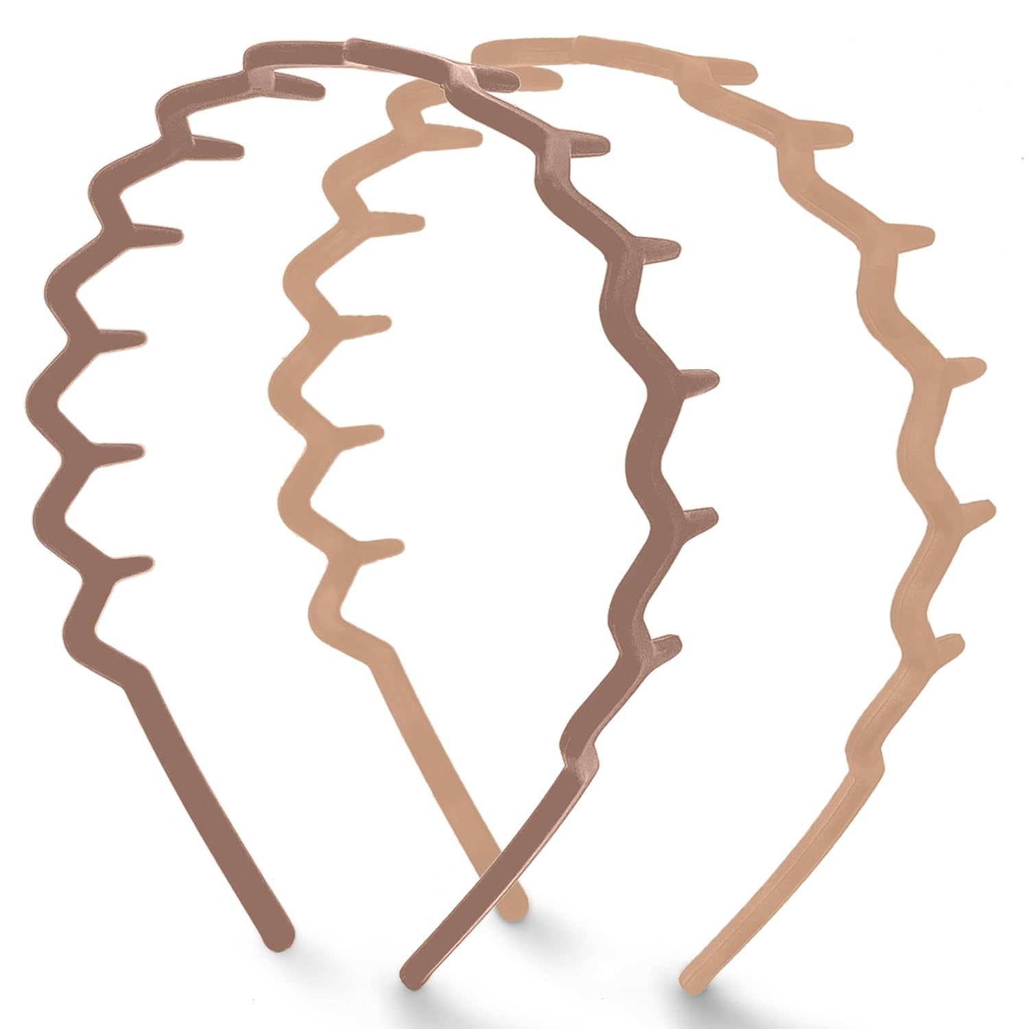 2 Pack Non-Slip Zig Zag Comb Headbands with Teeth, Plastic Hair Bands for Women, Tortoise & Black