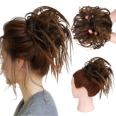Messy Bun Hair Piece, Natural Curly Scrunchie Extensions