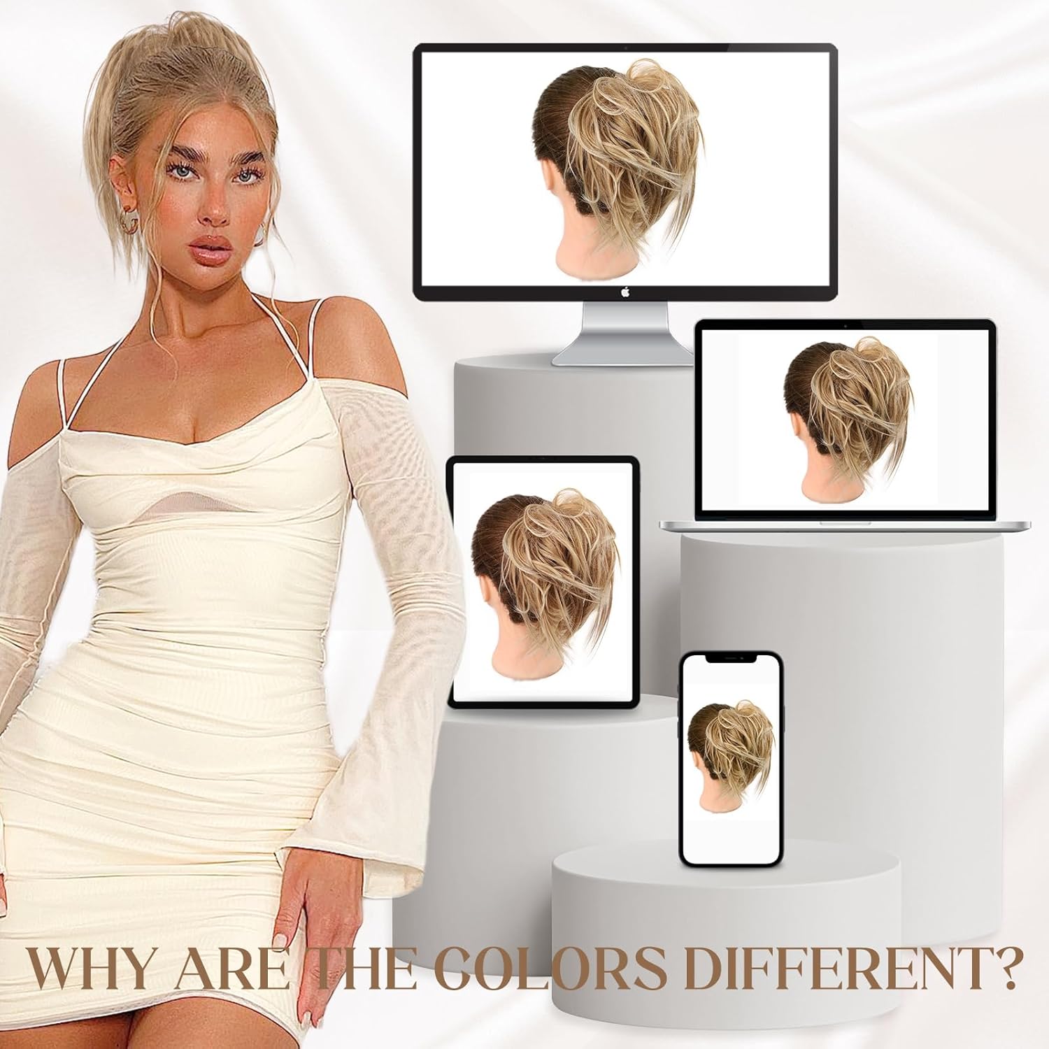 Messy Bun Hair Piece, Natural Curly Scrunchie Extensions