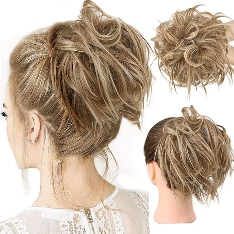 Messy Bun Hair Piece, Natural Curly Scrunchie Extensions
