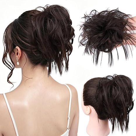 Messy Bun Hair Piece, Natural Curly Scrunchie Extensions