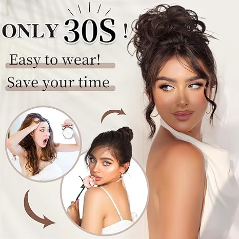 Messy Bun Hair Piece, Natural Curly Scrunchie Extensions