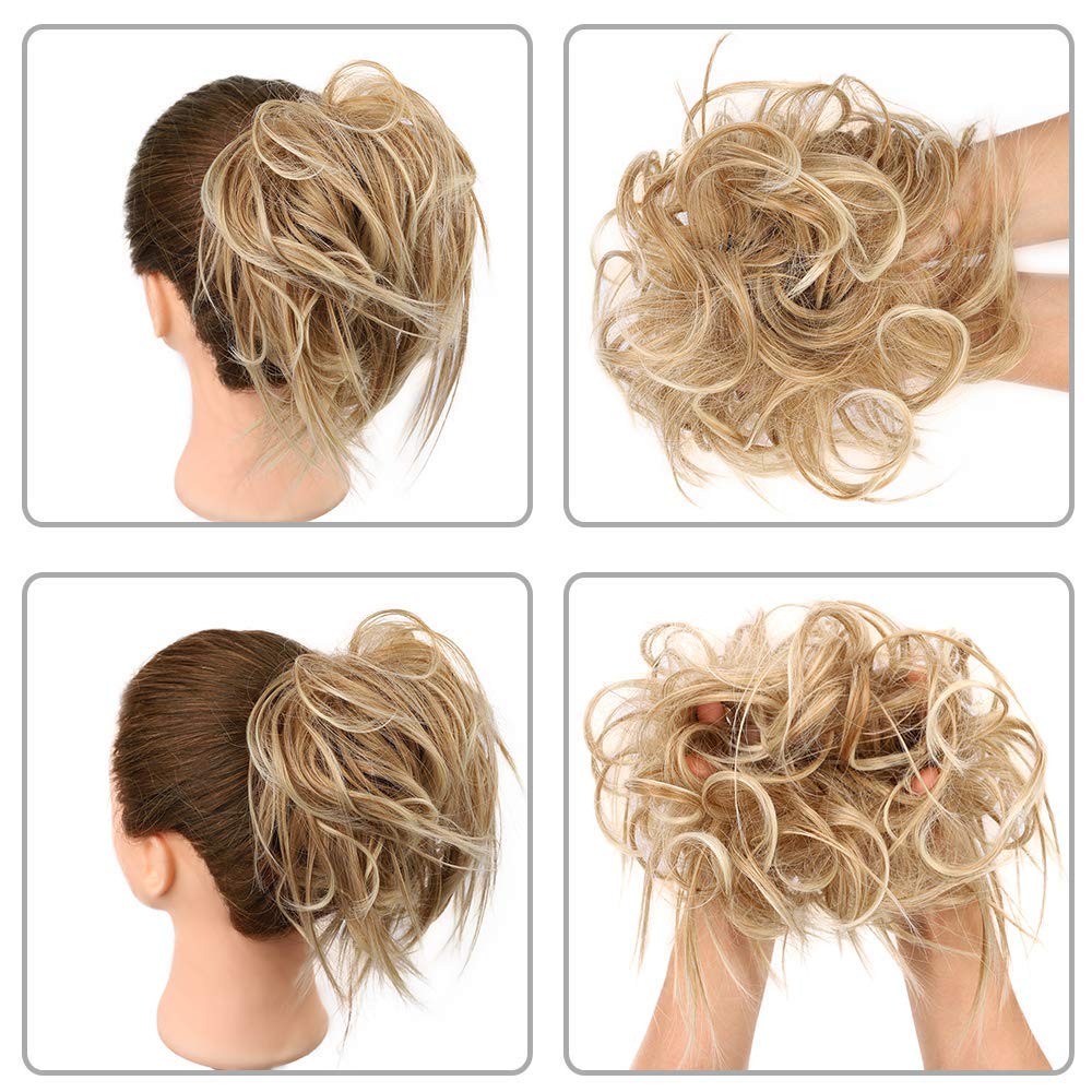 Messy Bun Hair Piece, Natural Curly Scrunchie Extensions